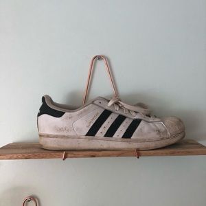 Well-loved Adidas Superstar sneakers size 10